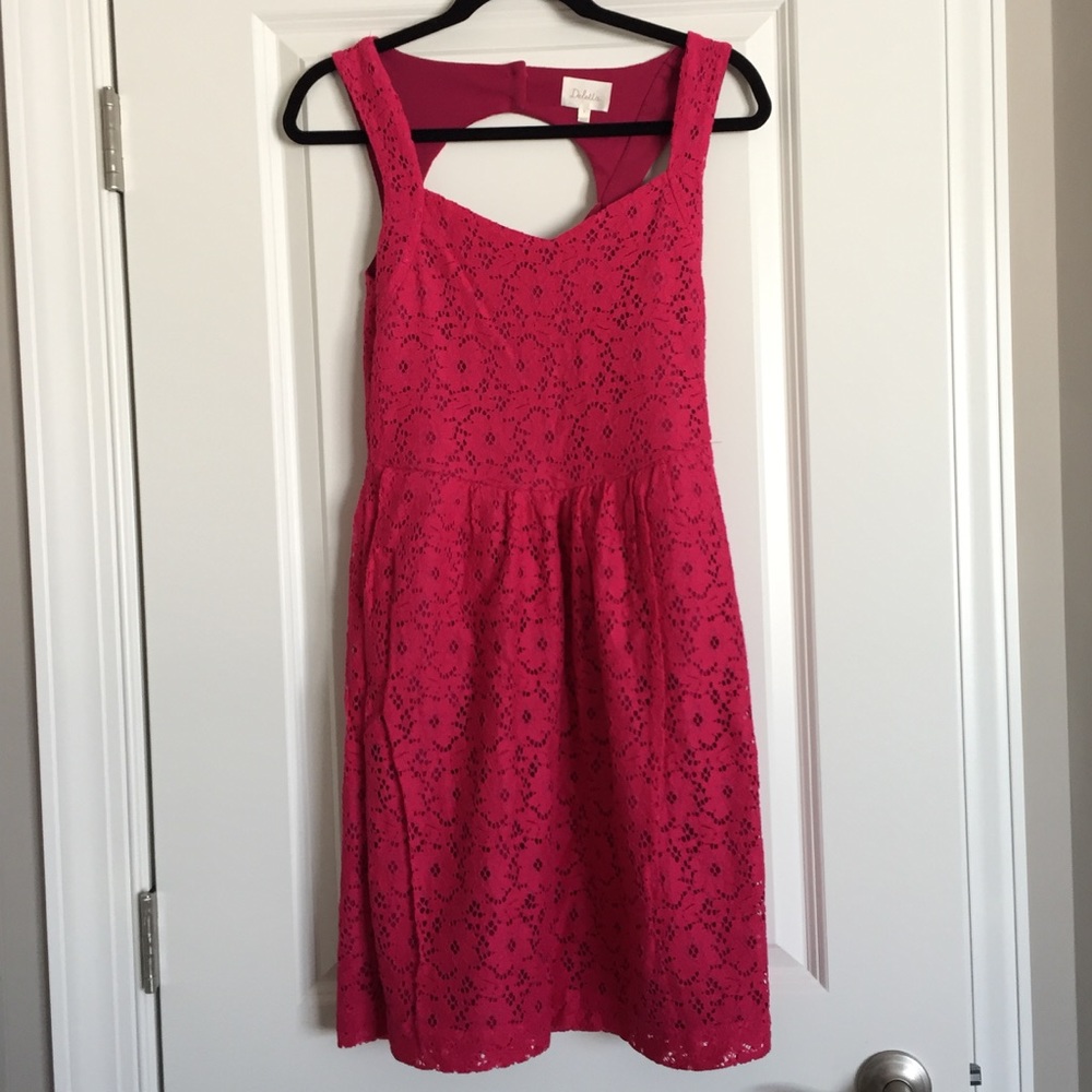 Pink lace summer dress. Anthropologie. Size S.